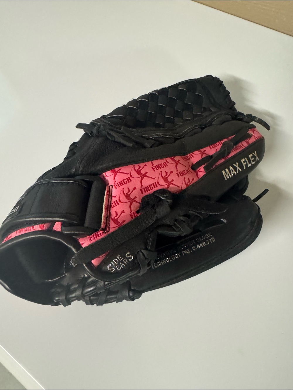 Pink & Black "Max Flex" Softball Glove - FINGH Pattern